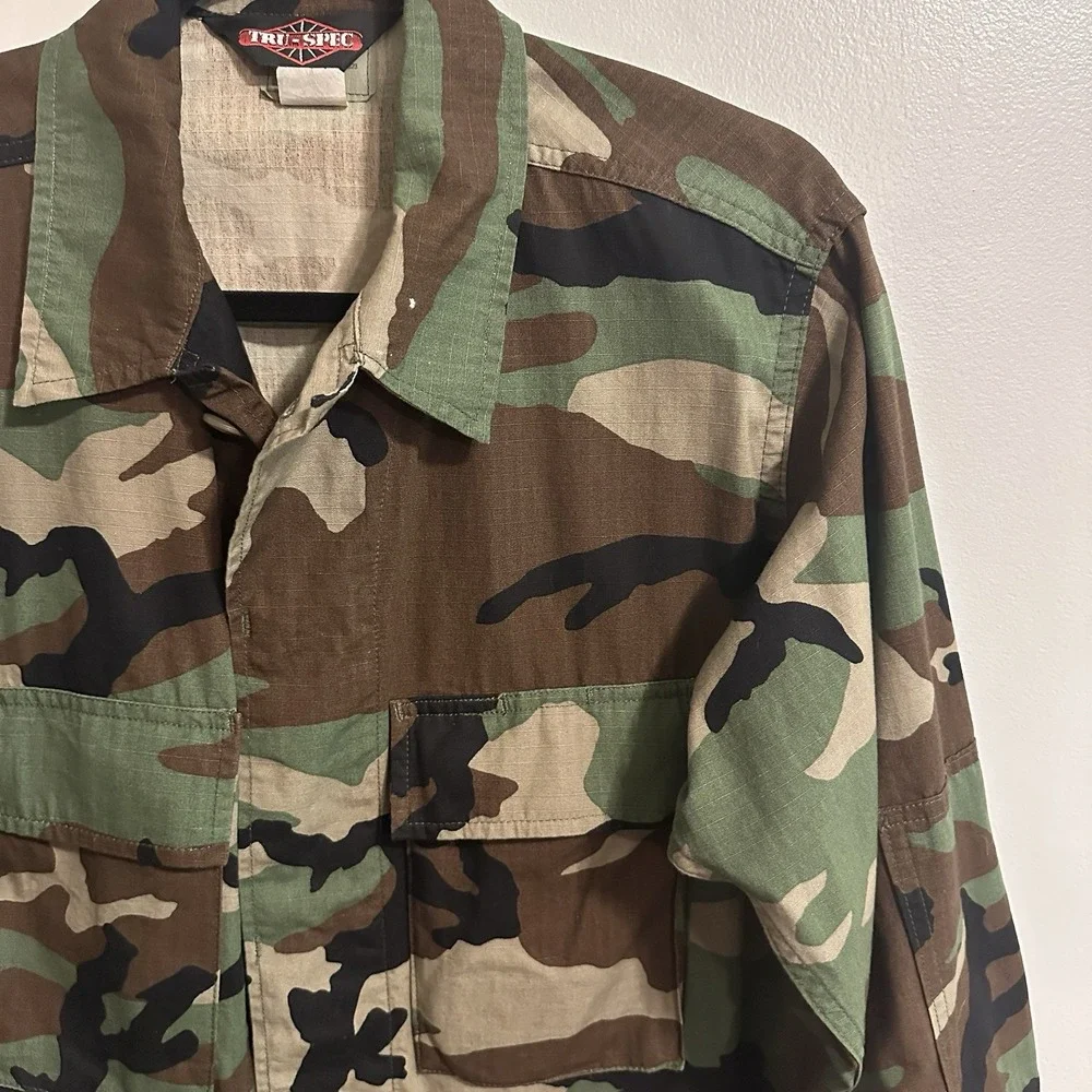 Tru Spec‎ Combat Coat Mens Small Camo Button Military Army Jacket